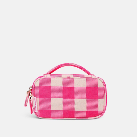 The Handy Handle Case -- Neon Pink Gingham