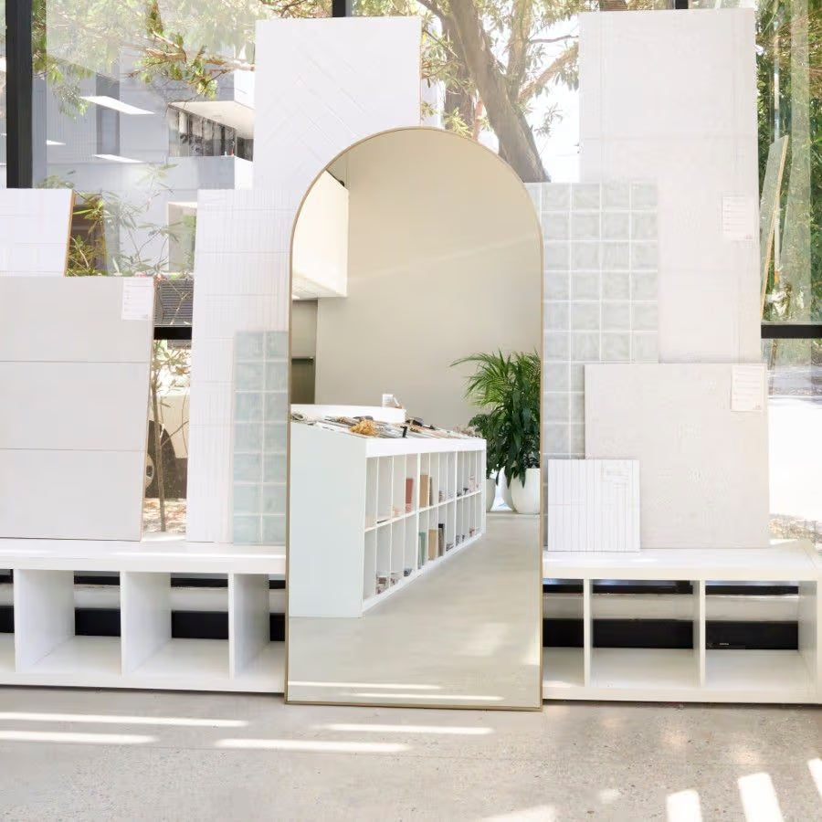 Arch Full Length Mirror Warm Brushed Nickel