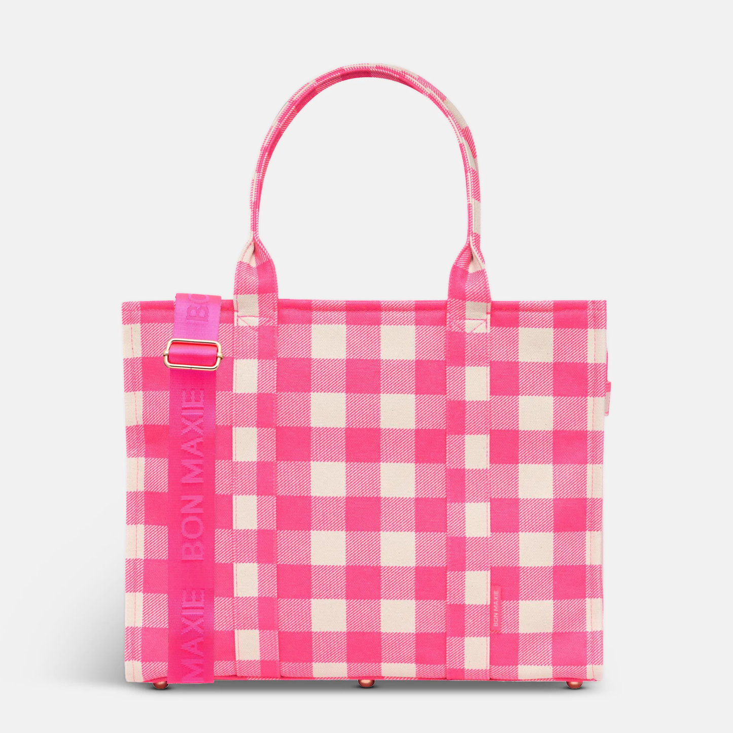 The Bon Vivant Tote - Large -- Neon Pink Gingham