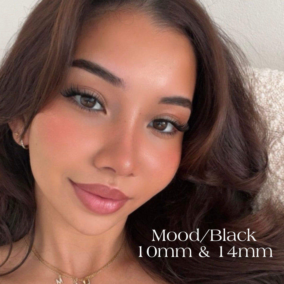 Model wearing lashes in mood